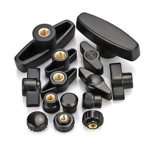 Vis à molette moletée en acier inoxydable M5 M6 M8 M10 avec tête en plastique mate à six lobes, vis à serrage à tête noire en T M6 - Product Image 2