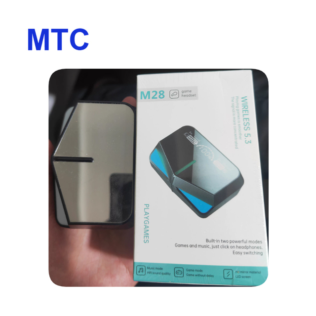 Wholesale True Wireless Headphones HI-FI Sleek In-ear Mini Earphones Stylish M28 Gaming TWS Earbuds