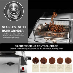 Máquina de café Expresso semiautomática profesional de fábrica de 20 bares con caldera doble, máquina de café <span class=keywords><strong>Espresso</strong></span> Manual con molinillo - Product Image 3