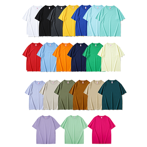 قميص تي شيرت عادي للجنسين مريح برقبة دائرية مطرز 100% قطن 220 جرام مع طباعة شعار مخصص للترويج وارتداء الموظفين والفرق - Product Image 2