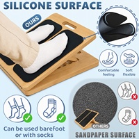 Planche d'étirement inclinée en bambou Legend, antidérapante et réglable, pour les mollets et les pieds, avec poignée, pour la maison, la salle de sport et le bureau