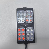 Rot-Blaue Doppelseitige Blitz-Warnleuchte DC12V 24V Notfall-Gefahrenlampe für Motorrad Auto LKW E-Bike