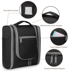 Bolsa <span class=keywords><strong>de</strong></span> Aseo Colgante para Viaje, Organizador <span class=keywords><strong>de</strong></span> Cosméticos Grande y Duradero <span class=keywords><strong>con</strong></span> Múltiples Compartimentos, Forro Impermeable, Bolsillos Transparentes <span class=keywords><strong>de</strong></span> PVC - Product Image 5