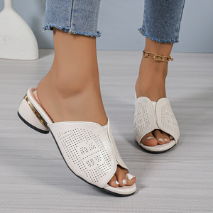Sandalias de Mujer para Verano/Invierno 2026, Nuevo Estilo Sexy y Moderno, Tacón de Cuña Grueso, Punta Cuadrada, Estilo Boca de Pescado de Seda - Product Image 1