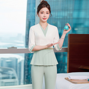 Elegant Beauty Salon Uniform Women Summer 2025 Polyester Skirt Suit For Spa Foot Massage Technician Elegant Temperament Pocket - Product Image 2