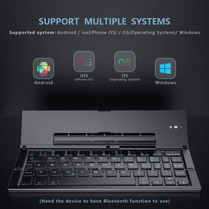 Manufacturer Portable Travel <b>Mini</b> <b>Keyboard</b> Teclado Tastatur Clavier Foldable Wireless Pocket <b>Keyboard</b> with Hidden Stand - Product Image 3