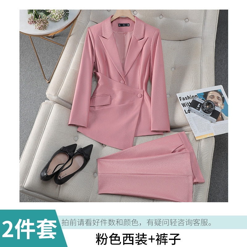 Pink suit with flared pants