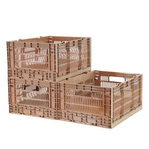 Hot Selling Durable Multifunction Storage Basket Folding Crate 470x340x220 mm ventilated Plastic Foldable Crate