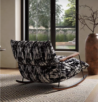 Fauteuil à bascule moderne et minimaliste avec éponge haute densité en tissu pour la maison, le bureau, la chambre, le salon, les loisirs