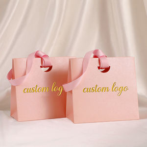 Tas Kertas Mewah Custom dengan Logo Anda Sendiri, untuk Kemasan Hadiah, Belanja, Toko Ritel Kosmetik, Perhiasan, dan Pesta Liburan, Dilengkapi Pita dan Pegangan - Product Image 2