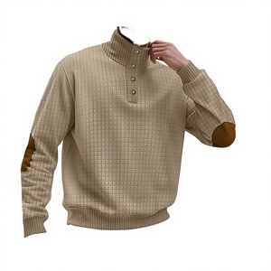 Sudadera de Forro Polar para Hombre, Cuello con Botones, Diseño Cuadrado Pequeño, Ligera, Informal, Deportiva, con Capucha, Manga Larga - Product Image 3