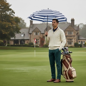 Prime Quality Striped Design Golf <b>Umbrella</b> Custom logo Windproof <b>Umbrellas</b> Fiberglass Frame Foam Handle Golf <b>Umbrellas</b> - Product Image 6