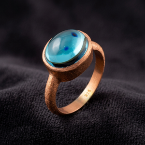Anillos de Plata con Topacio Azul para Niños, Regalos Personalizados de Aniversario, Anillos de Diseño, Aretes Chapados en Oro de 18k - Product Image 4