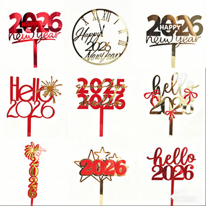 Honey And Sweetness 2026 New Year Acrylic Cake Topper Happy New Year Cake Decor Party Supplies - Product Image 4