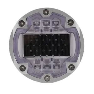 LED Square Solar Cast Aluminum Road Spike Road Coincident Traffic Flashing Lights High Speed led Night Warning Lights