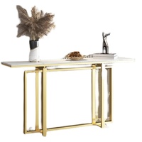 Console d'entrée en marbre nordique, design moderne et luxueux, minimaliste, en fer forgé, design étroit, pour appartement, hôtel, hall, meubles de maison