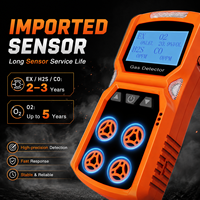 Détecteur 4-en-1 Aikesi ADKS-4 H2/SO2/CO/Explosifs, alarme par vibration+son+lumière, rechargeable, capteur DDS personnalisé, écran LCD portable