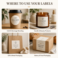 Etiquetas de Papel con Logotipo Personalizado, Grabado en Relieve, Estampado en Caliente, Corte Troquelado, Redondas, Ovaladas, Cualquier Forma, MOQ 100 Piezas