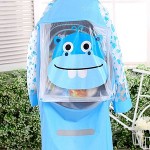<b>Waterproof</b> PVC Raincoat <b>Set</b> with Inflatable Brim Bag Space Kids Single-Person Rainwear Boys Girls for School Hiking Custom Logo - Product Image 2