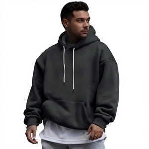 High Quality 500 Gsm Oversized Pullover Hoodie Men's <b>Sweatshirt</b> Custom Heavyweight <b>Fleece</b> Cotton Boxy Fit Embroidered <b>Lined</b> - Product Image 3