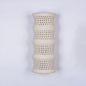 Wabi Sabi Ceramic Wall <b>Light</b> White Hollow Shade Indoor Decorative <b>Sconce</b> Warm Ambient Hallway Bedroom Lamp - Product Image 5