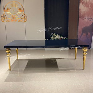 Bàn Ăn Nhẹ Bằng Thép Không Gỉ Hình Chữ Nhật Mặt Kính - Product Image 2