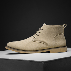 Baskets tendance pour hommes, bottes décontractées en similicuir antidérapantes avec amorti doux et bout pointu - Product Image 6