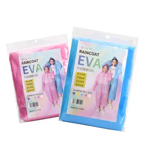 EVA 재사용 가능한 비옷 비상 레인 기어 재킷 PEVA 성인 레인 판초 (후드 포함)