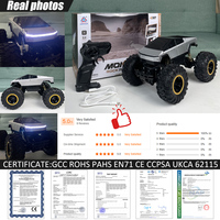 Voiture de Simulation Télécommandée 4x4 Cyber Climbing avec Lumières, Modèle 1/16, Camion Tout-Terrain en Alliage 2.4G