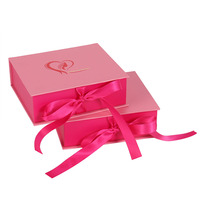 Boîte d'emballage personnalisée de luxe pour extensions de cheveux avec ruban, boîte cadeau rigide magnétique pour les marques de beauté
