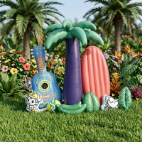 Palmiers gonflables personnalisés pour la décoration de fêtes hawaïennes, thèmes d'îles tropicales, ambiance au bord de la piscine et décors de fêtes de plage en intérieur