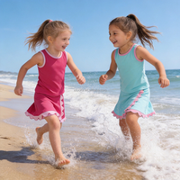Conjunto de Falda de Tenis sin Mangas para Niñas OEM/ODM con Pantalones Cortos Interiores para Golf y Juego, Tejido de Yoga con Certificación CPC, MOQ Bajo