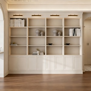 Bibliothèque moderne avec étagères ouvertes et armoires de rangement en métal doré crème <span class=keywords><strong>pour</strong></span> salon - Product Image 1