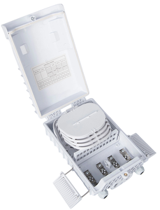 Boîtier de distribution de fibre optique ROPASSOR RPS-ST218-C FTTH 16 cœurs SC, 4 entrées et 16 sorties, ABS IP65, montage mural/poteau - Product Image 1