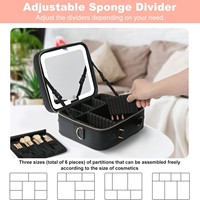 Valise de maquillage de luxe de grande taille avec miroir LED pour artistes maquilleurs, vente en gros