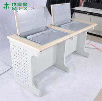 Table d'ordinateur à rabat en bois, support d'ordinateur LCD verrouillable, pour enseignants et les étudiants