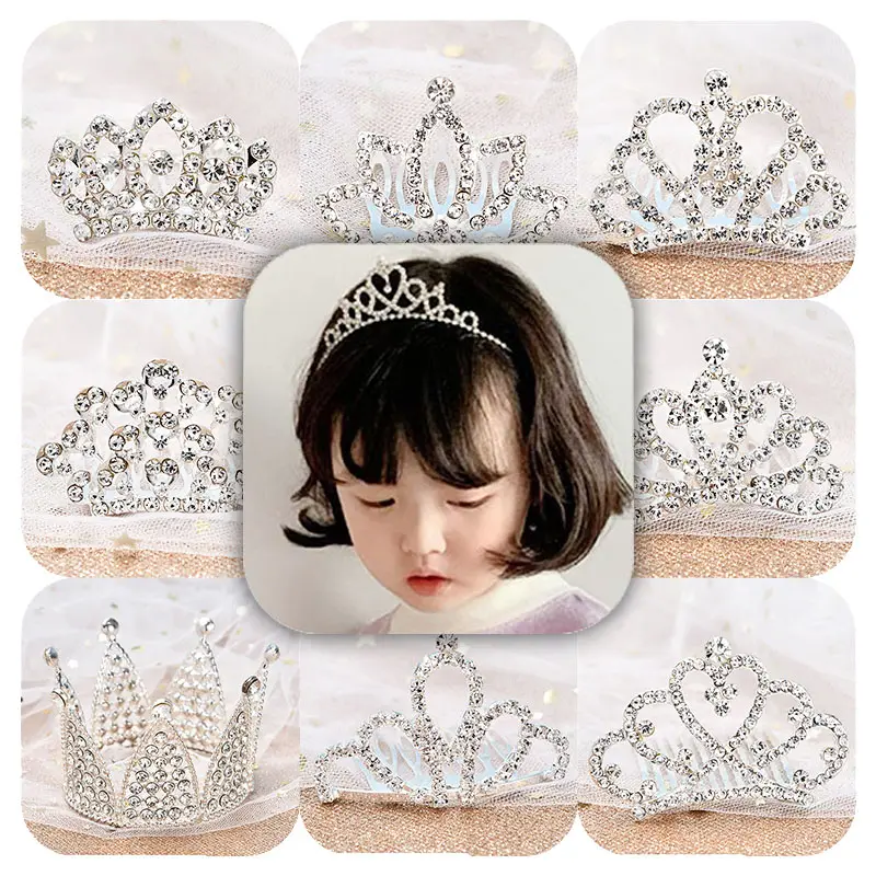 Tiaras Crowns Rhinestone Elegant Sliver Princess Headpiece Headband for Kids and Girls