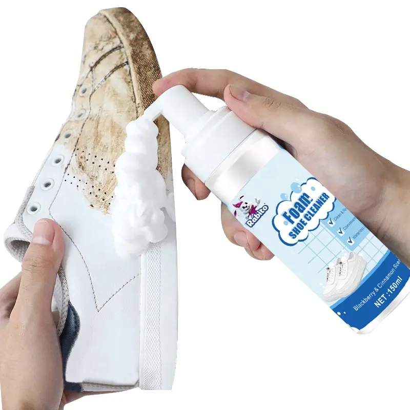 Wholesale Custom LOGO 2 in 1 Shoe Brush Cleaner Sport Shoe Care Cleaner Football Sneaker Foam Spray White Shoes Cleaner Kit