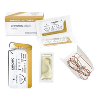 Kit d'entraînement à la suture avec fil de catgut chirurgical brun naturel 75 cm, catgut chromique pour la fermeture des plaies