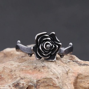 yunnique Gothic Black Rose <b>Ring</b> Stainless Steel Unisex Jewelry Gift Fashion <b>Rings</b> - Product Image 2