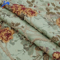 Nouveaux produits 100% Polyester personnalisé tissé Jacquard tissu canapé tapisserie d'ameublement rideau Roses tissu à vendre