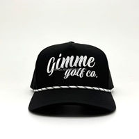 Gorra de Golf OEM ODM sin Orificios para Láser, Bordado Cursivo Personalizado en la Parte Delantera, Cuerda Trenzada, Unisex, Deportiva, para Exteriores, con Cierre a Presión