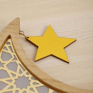 ของตกแต่งบ้านรูปพระจันทร์เสี้ยวและดาวไม้สำหรับรอมฎอนปี 2025 พร้อมไฟ LED สำหรับตกแต่งวันอีดมุบารัค - Product Image 4