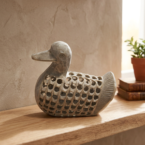 Objet décoratif en pierre savonneuse en forme de canard - Product Image 3