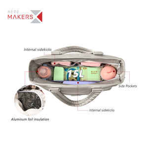 Bolso de diseñador RPET para pañales de bebé, conjunto de bolsa OEM de gran capacidad, para compras diarias, aislante de hombro para mamá, gran oferta de fábrica - Product Image 2