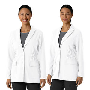 Professionnel médical blanc infirmière uniforme accessoire femmes mi-longueur longue blouse de laboratoire respirant doux mode personnalisé pour l'hôpital - Product Image 3