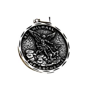 จี้นักบุญคริสโตเฟอร์จี้นักบุญไมเคิลสแตนเลสเทวทูตจี้เหรียญคาทอลิก - Product Image 5