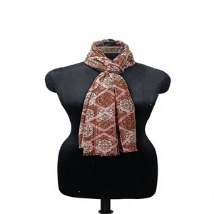Women's Long Chiffon <b>Scarf</b> Floral Print Lightweight All Seasons Daily Wear Pink Brown Patterned <b>Neck</b> Wrap - Product Image 1