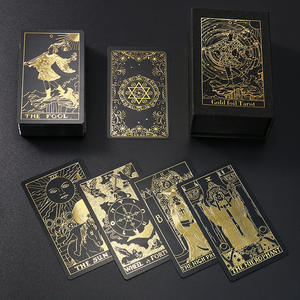 Baraja de <span class=keywords><strong>Tarot</strong></span> Holográfica de Plástico con Lámina Dorada LEYAO, Color Oro Rosa, Estilo Vintage, Resistente al Agua, Ideal para Principiantes, Cartas de Adivinación - Product Image 2