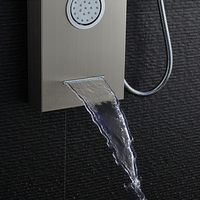 Ensemble de douche mural moderne en acier inoxydable 304 avec robinets à détection et mitigeurs à cartouche céramique, finition polie